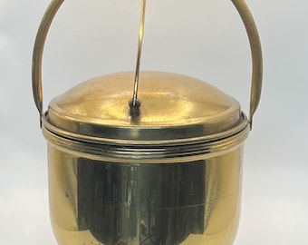 Art-deco messing ijsemmer met hefboomdeksel van Forbes Silver Co