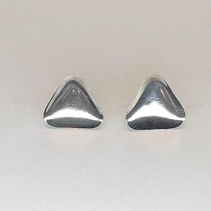 Sterling Silver Modernist Triangle Clip on Earrings by Brødrene Bjørklund of Denmark