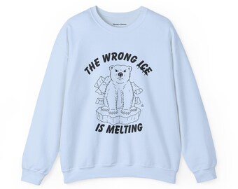 Polar Bear Graphic Sweatshirt | Climate Change Awareness, Eco-Friendly