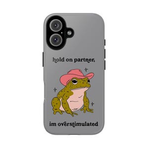 Schattige kikker telefoonhoesje, eigenzinnige kikker hoesje, telefoonaccessoires voor kikkerliefhebbers, leuke cadeaus voor vrienden, cowgirl Frog-ontwerp