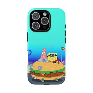 Fun SpongeBob and Patrick driving design, Protective Covers, Cartoon Characters, Cute Case, Gift for Kids, Slim Fit Shell
