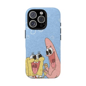 SpongeBob and Patrick Phone Case, Fun Cartoon Phone Cover, Unique Tough Case, Gift for Kids, Teenagers, Birthday, Collectible