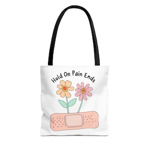 Healing Flowers Tote Bag - Inspirational Flower Design, Tote for Everyday Use, Gifts for Friends, Motivational Bag, Eco-Friendly Shopping