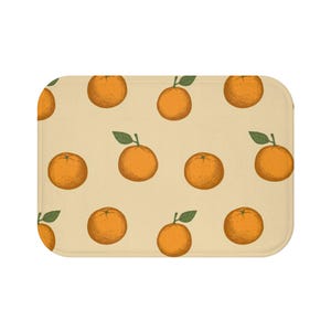 Citrus Grove Bath Mat - Fresh Orange Design for Bathroom Decor, Summer Vibes, Gifts for Home, Eco-Friendly, Everyday Use