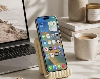 Minimalist Phone Stand | Aesthetic Desk Decor | Magnetic Phone Holder | Neutral Desk Setup | Modern Workspace Organizer