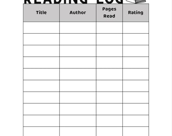 Registro de lectura infantil imprimible / Seguimiento de lectura simple en PDF