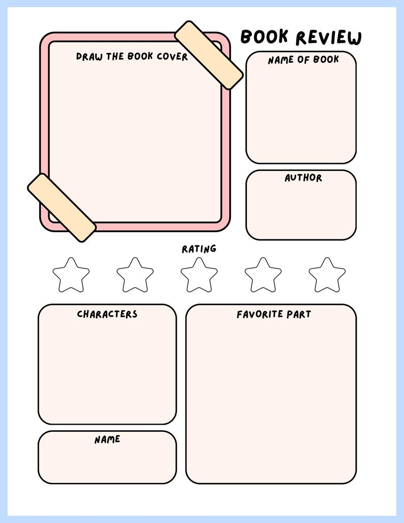 Student Book Review Worksheet Printable | Reading Response | Book ...