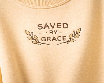 Saved by Grace Embroidery Design, Instant Download, Christian Embroidery Files