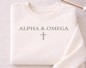 Faith Embroidery Pattern, Christian Embroidery Design, Alpha & Omega