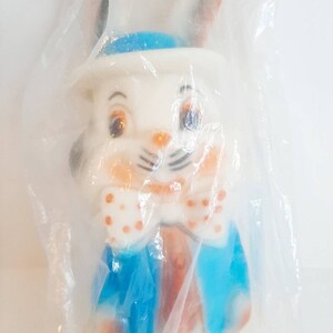 Vintage Rabbit Squeak Toy in Original Pack New Old Stock Lovely Squeeze ...
