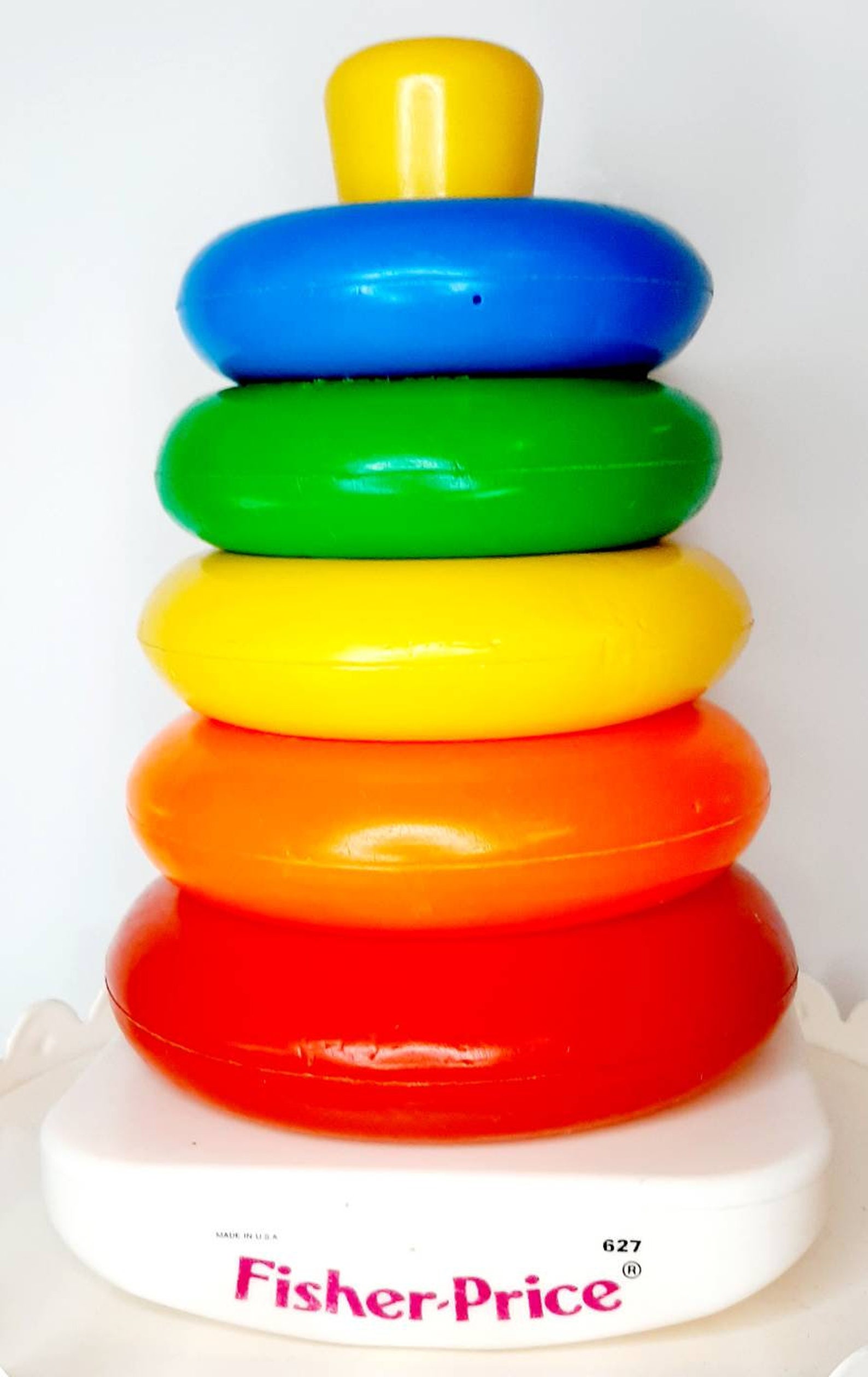 Original Vintage Fisher Price Rainbow Stacking Rings Baby Toy Etsy