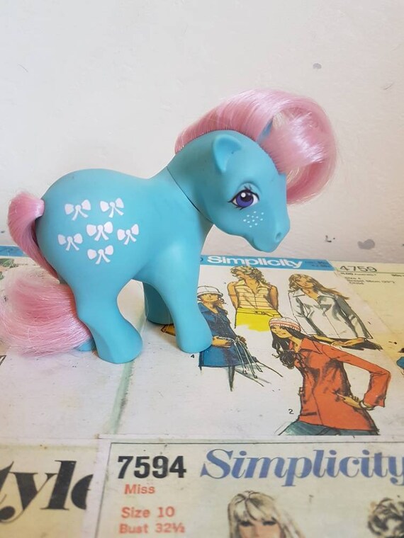 Vintage G1 1980s Bowtie My Little Pony Blue Pony Eighties Etsy