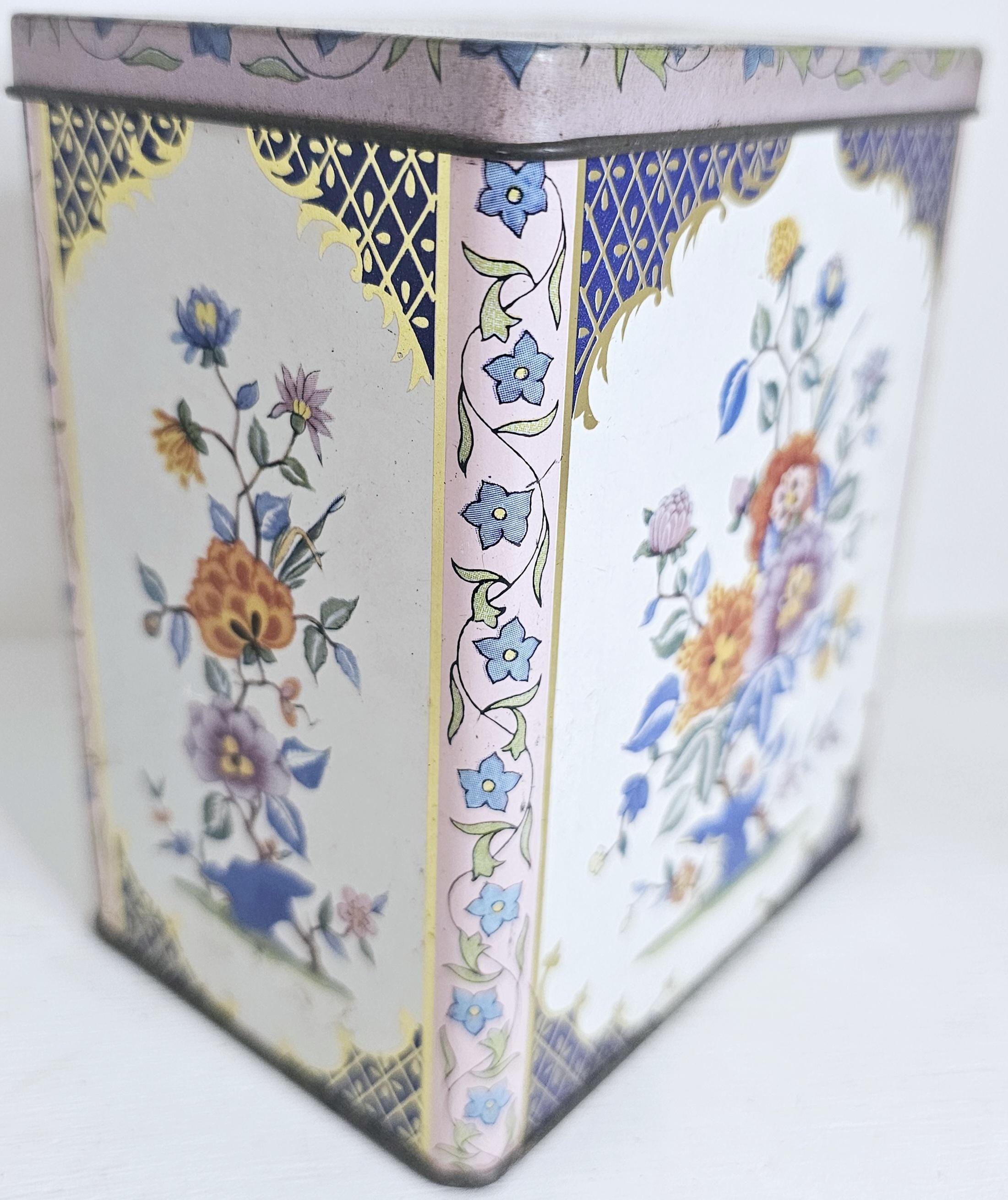 Vintage Kitsch Floral Candy Tin Art Nouveau Style Decorative Roses ...