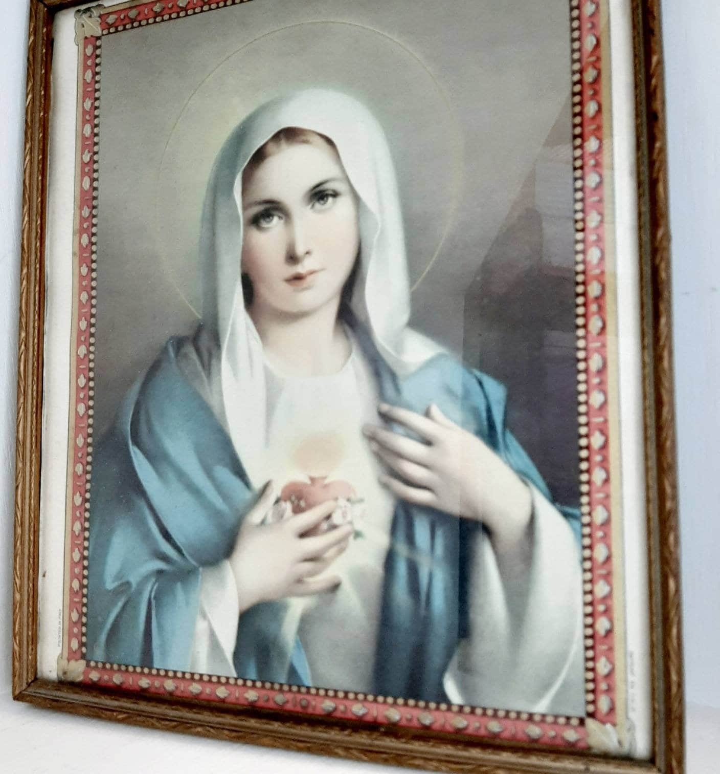 Immaculate Heart of Mary Framed print - Vintage Religious Art annash.or.id