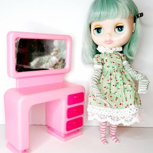 Vintage Barbie Dream house Tocador Arco chicle Rosa Muebles almacenamiento de ropa Casa de muñecas de moda Blythe