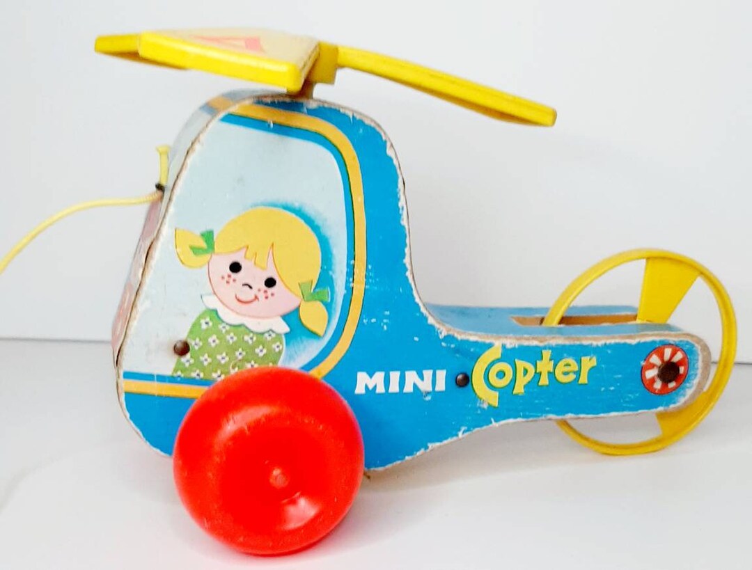 vintage Fisher price ハッピーリトルヘリコプター Vintage Kitsch Fisher Price Mini Copter Helicopter 1970s Nursery