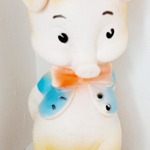 Vintage squeak toy Piglet Jacket bowtie Rubber squeaky Pig Kitsch nursery decor Made in the Republic of Ireland