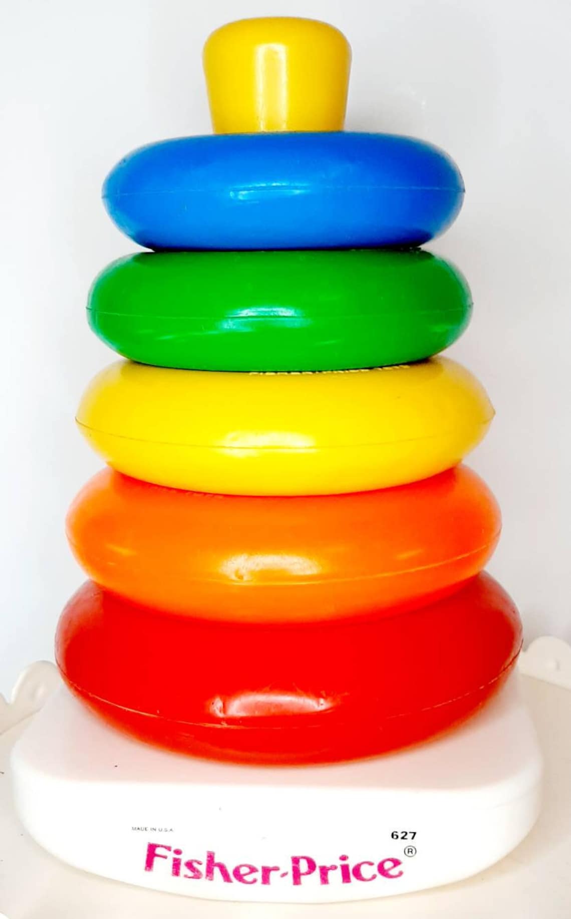 Original Vintage Fisher Price Rainbow Stacking Rings Baby Toy Etsy