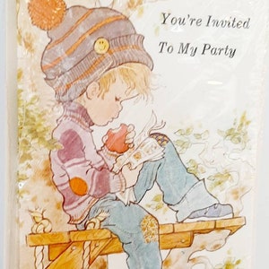 Vintage Sarah Kay Party Invitations Tarjetas Sobres Papelería Tomboy Treehouse Valentine New Old Stock ephemera original package Lot Of 6 imagen 4