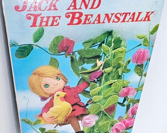 Vintage kitsch Jack and the Beanstalk A Puppet story Book Fairytale 1970s 3D Photographic illustrations made in Japan