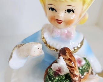 WDC Original Creation Blonde Lady Pastel Blue Dress Trinket Dish