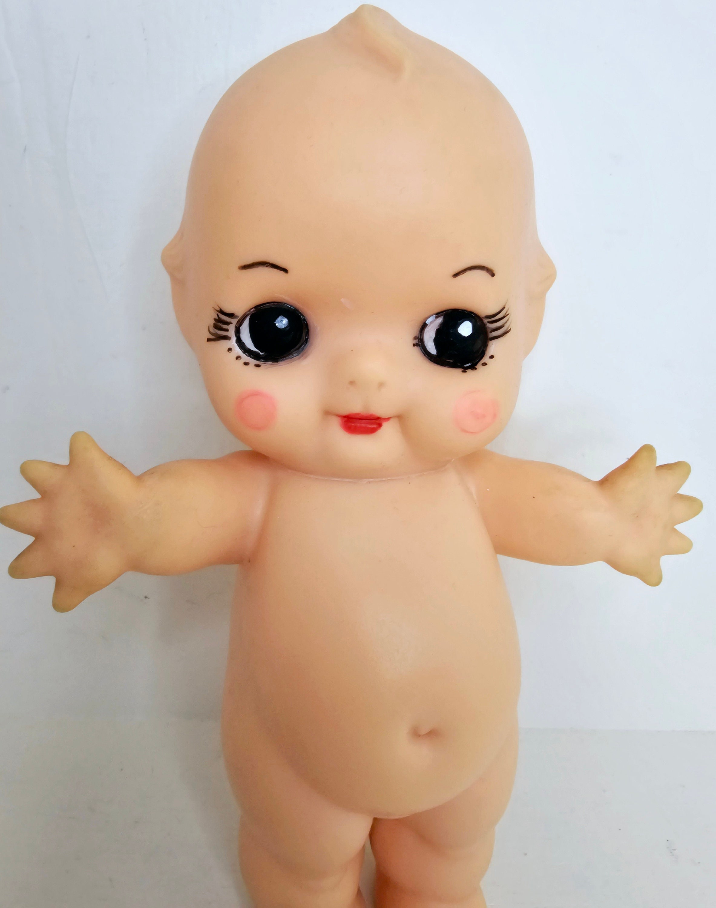 Vintage Vinyl Kewpie Doll Baby Jointed Kitsch Nursery Decor Toy