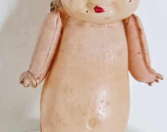 ヴィンテージセルロイドキューピー人形。日本製。小さな繊細な関節式