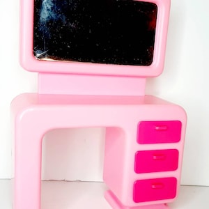 Vintage Barbie Dream House Dressing Table Arco Bubblegum Pink Furniture ...