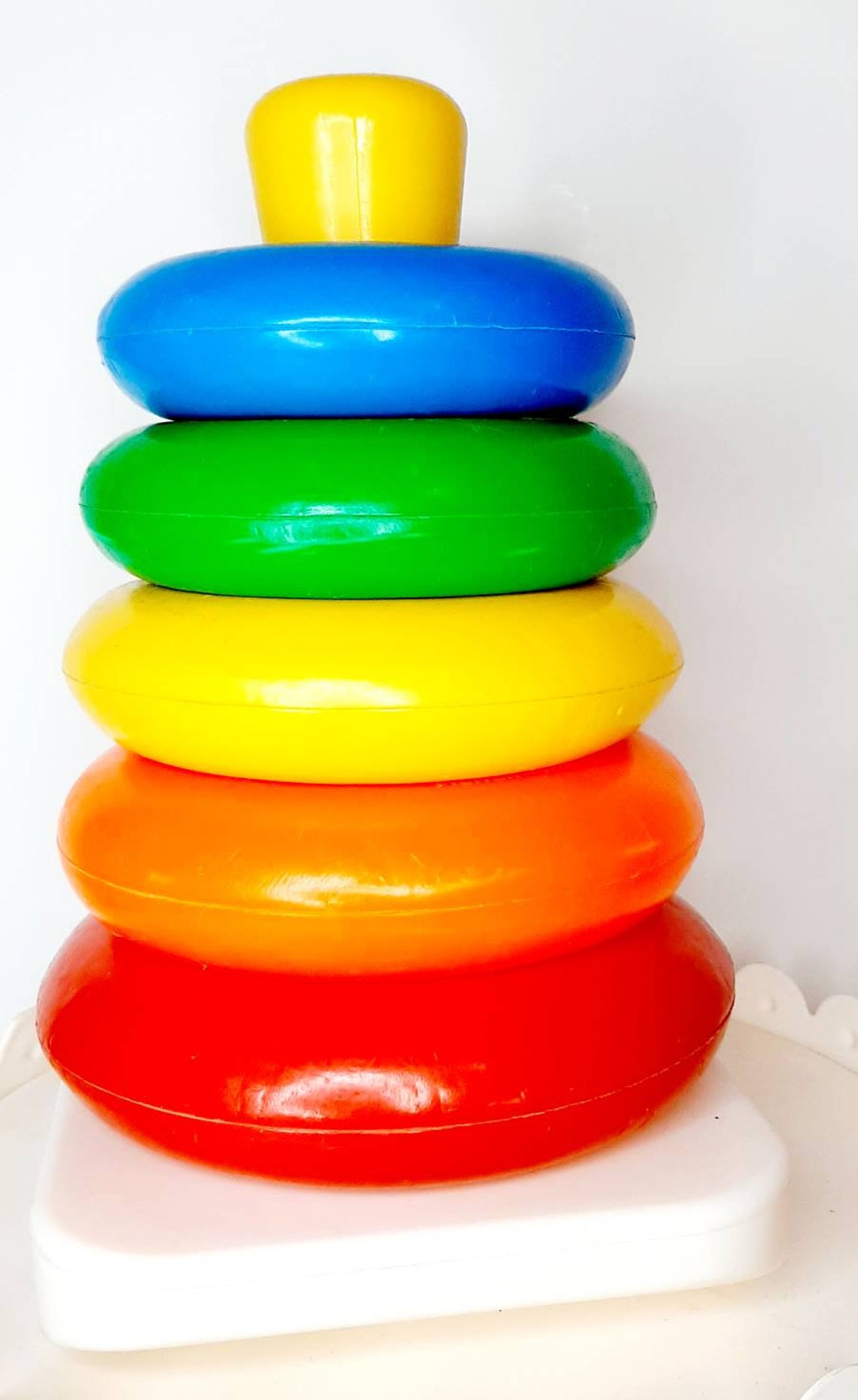 Original Vintage Fisher Price Rainbow Stacking Rings Baby Toy Etsy