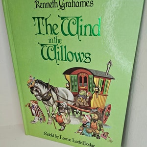 Vintage Wind in The Willows hard cover picture Story book Nursery Decor kitsch Cottage Core Kenneth Grahame Ronald Embleton illustrations