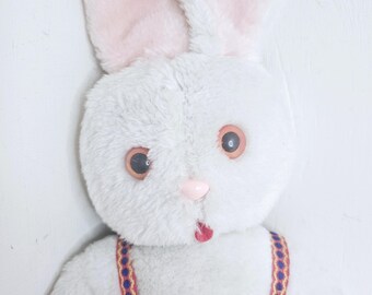 ヴィンテージ キッチュ ぬいぐるみ ウサギ 1970 年代 赤い