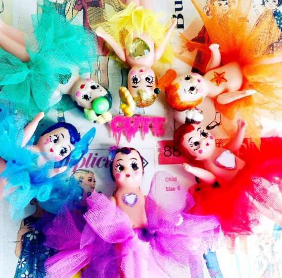 Kewpie Doll Bunch Hand Made Deluxe Rainbow Vintage Style Carnival