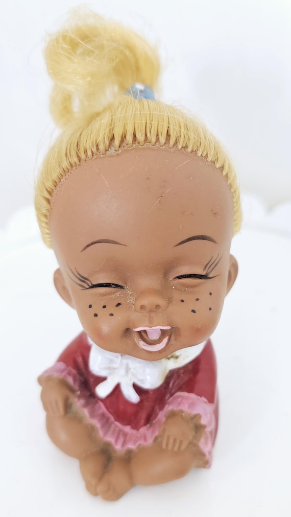 Vintage Kitsch Moody Cutie Vinyl Doll Sassy Emotion Smiling Happy Face Dark  Skin Blonde Hair Red Dress Funny Face Baby - Etsy Israel