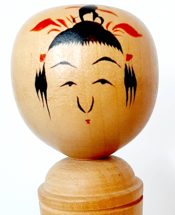 アンティーク ヴィンテージ 日本製 木製 こけし 人形 手描き 木製 回転