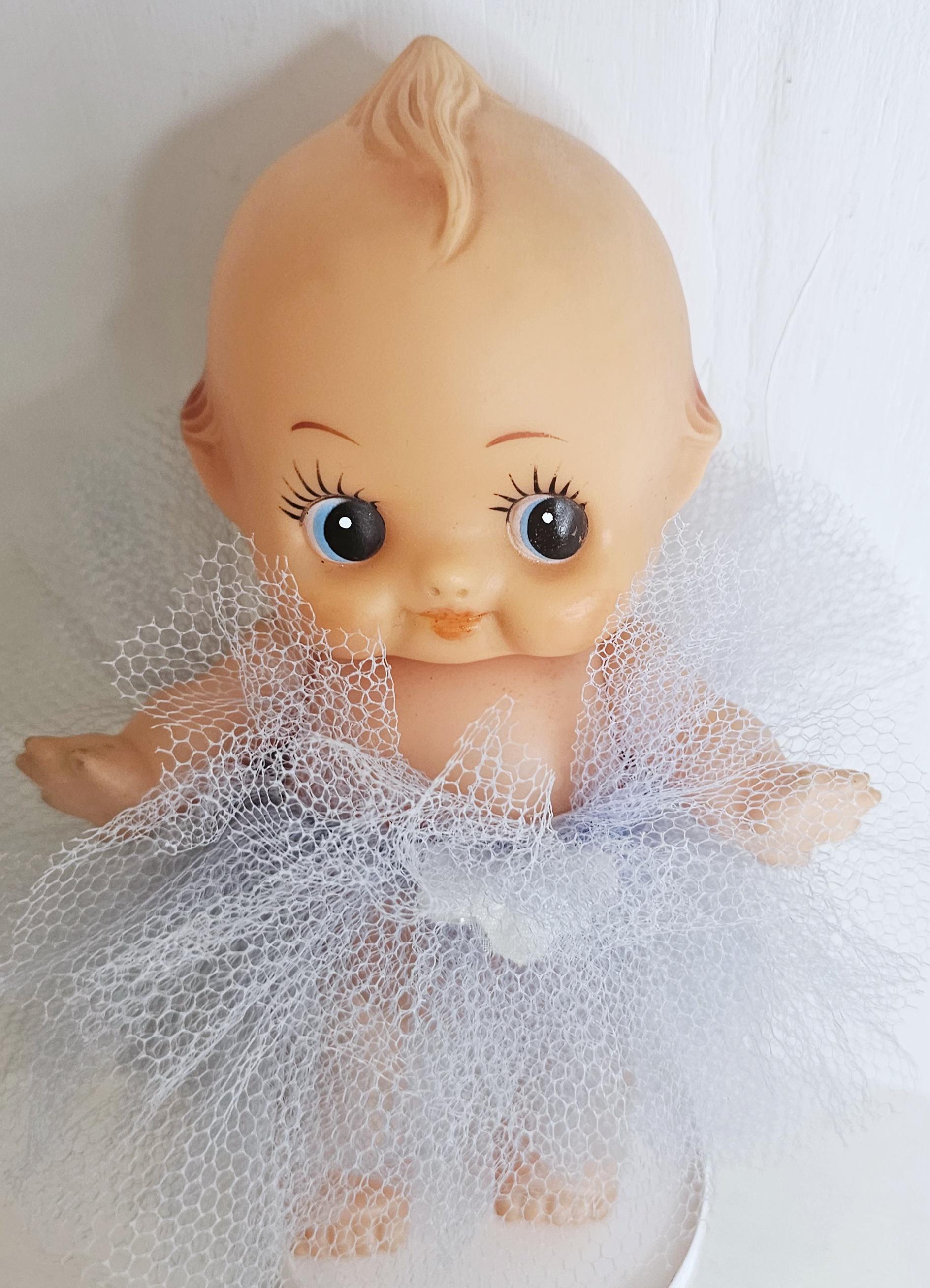 Vintage Kewpie Doll Baby With Tulle Tutu Jointed Kitsch Nursery
