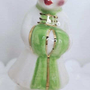 Vintage chinesische Mädchen und Junge Salz Pfeffer Streuer Figuren Kitsch Dekor Gold Details Hand bemalt Küche Serviergeschirr Lot von 2 Bild 2