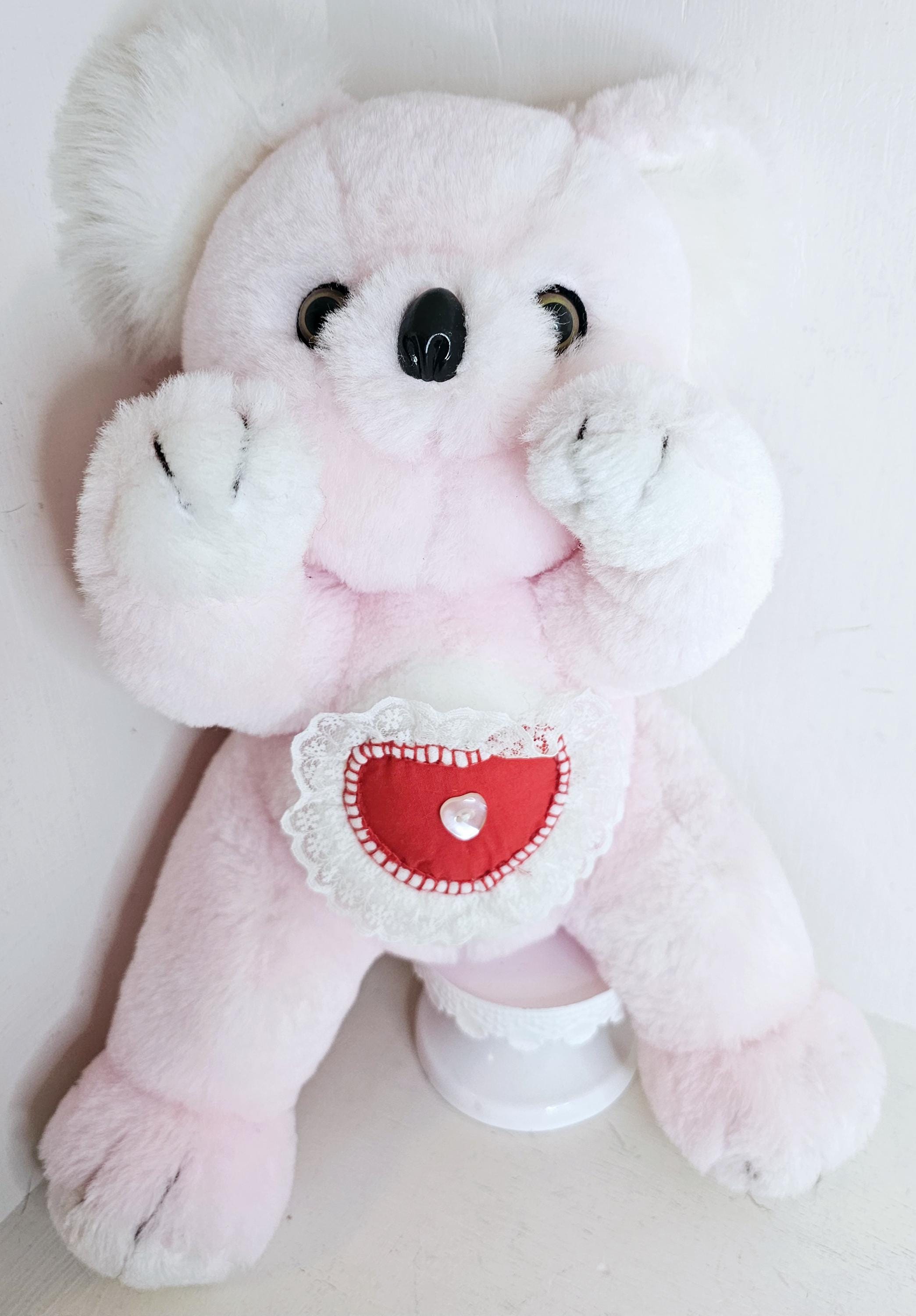 Vintage Kitsch 1980s Plush Pastel Pink Koala Sunny Toys Carebear