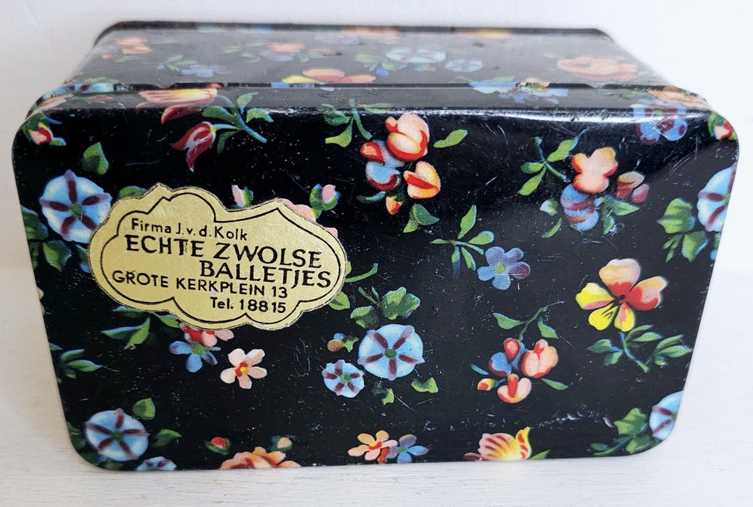 Vintage Kitsch Dutch Floral Candy Tin Firma JD Kolk Echte Zwolse ...