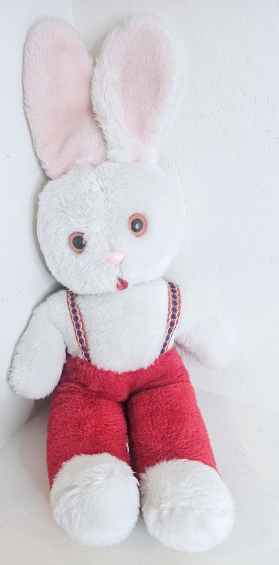 ヴィンテージ キッチュ ぬいぐるみ ウサギ 1970 年代 赤い