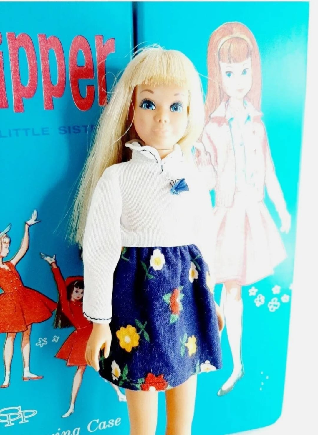 Vintage Mattel Malibu Skipper Doll Made in Japan Blue Vinyl Carry