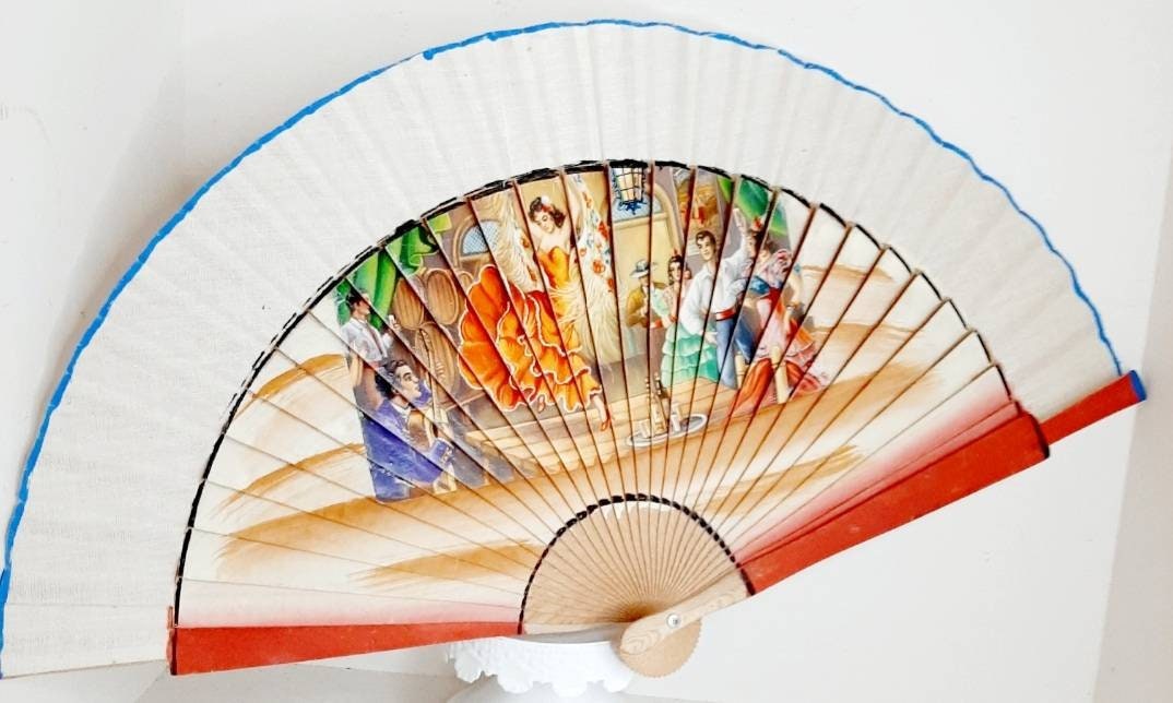 ヴィンテージ 1960 年代 スペイン 扇子 フラメンコ ダンサー