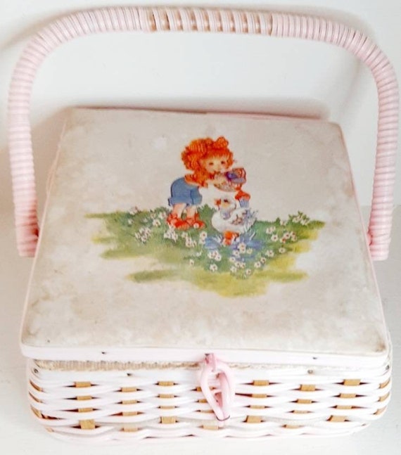 Small Sewing Basket Organizer with Complete Sewing Kit Accessories