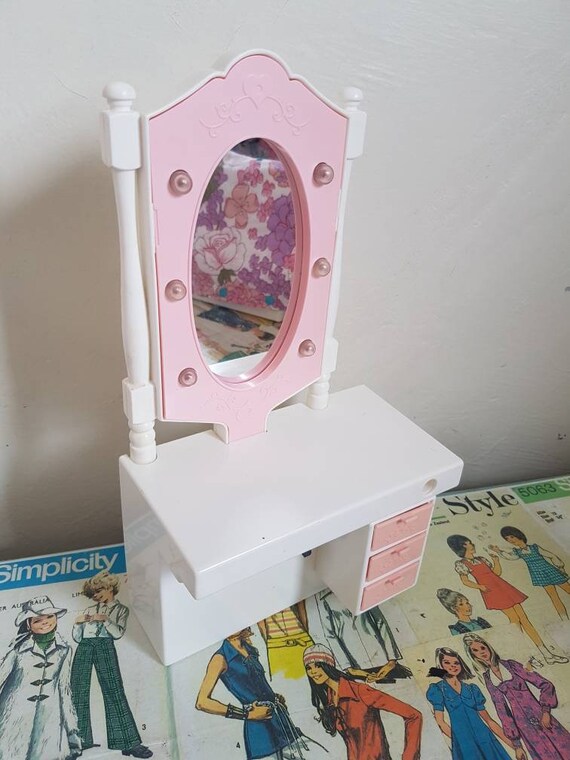 Vintage Mattel Barbie Fashion Doll Light Up Dressing Table Etsy