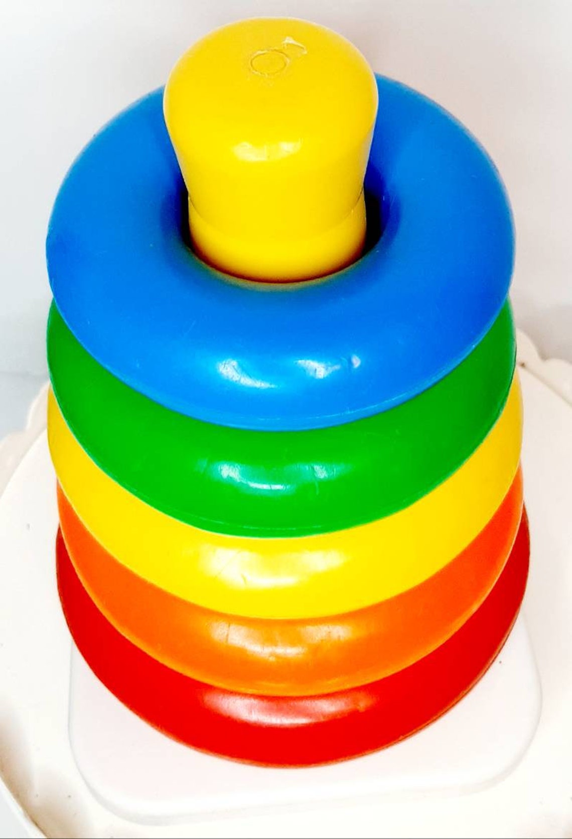 Original Vintage Fisher Price Rainbow Stacking Rings Baby Toy Etsy