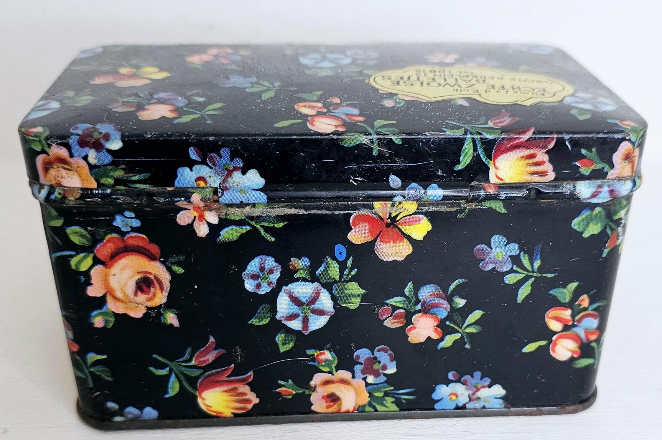 Vintage Kitsch Dutch Floral Candy Tin Firma JD Kolk Echte Zwolse ...