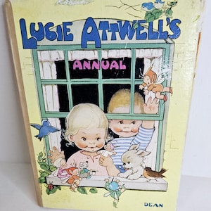 Vintage Mabel Lucie Attwell Annual 1950s Childrens storybook ephemera Collage craft Junk Journal illustrations Nursery Decor