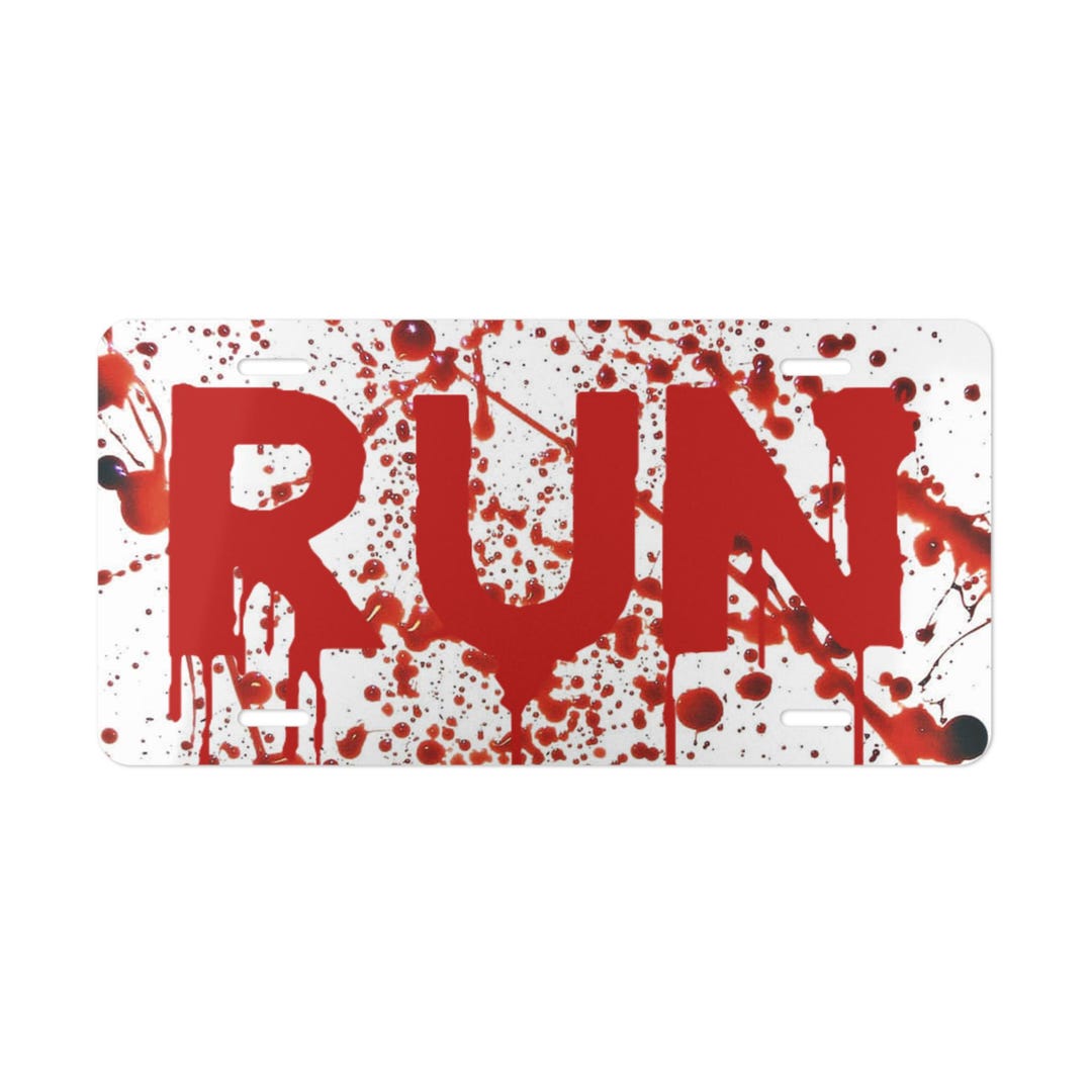 Blood Splatter RUN Vanity Plate - Etsy