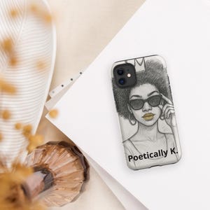 Crowned Black Queen iPhone Case | Tough Dual-Layer Cover | Afro Art by Poetically K