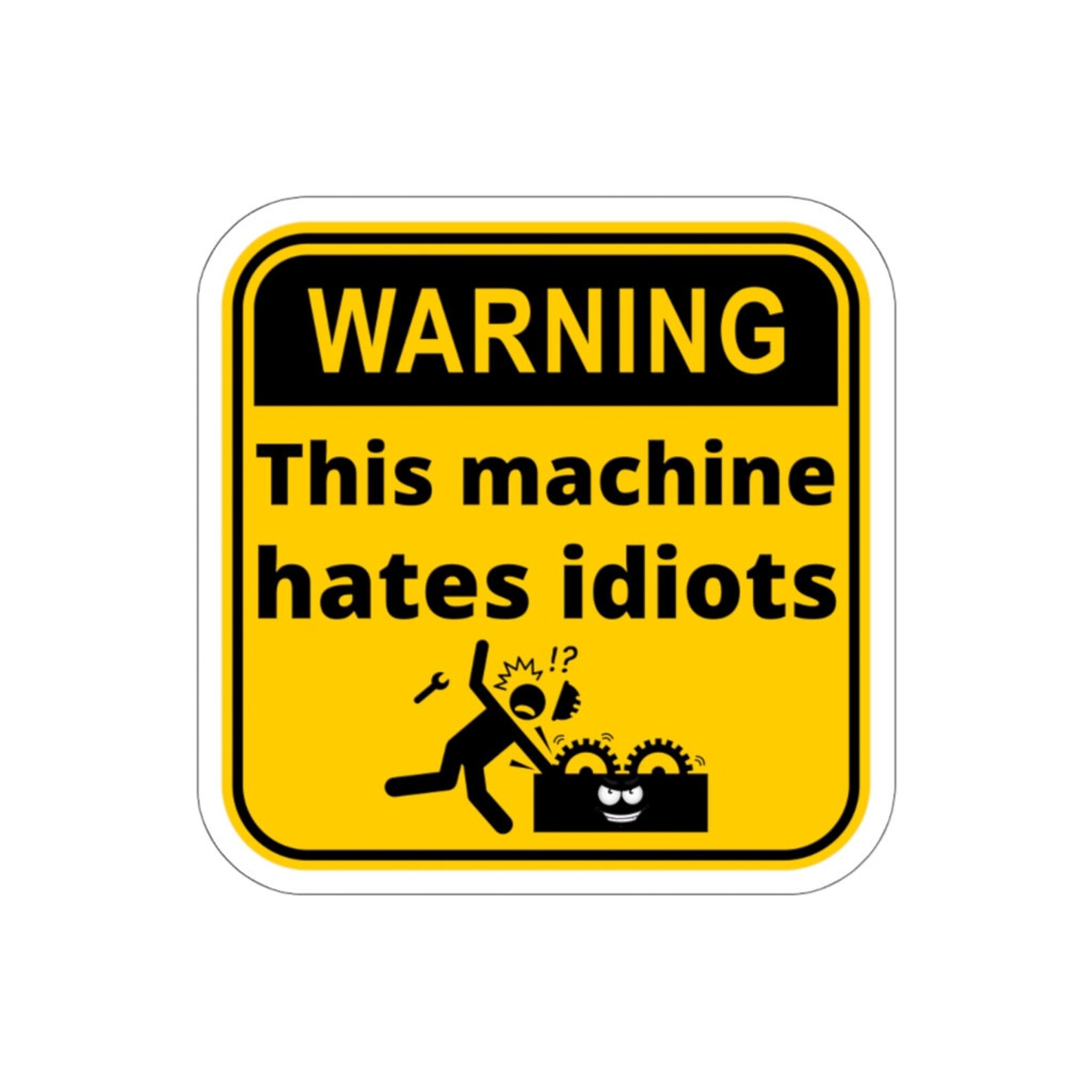 Funny Warning for Machine Users Stickers Etsy