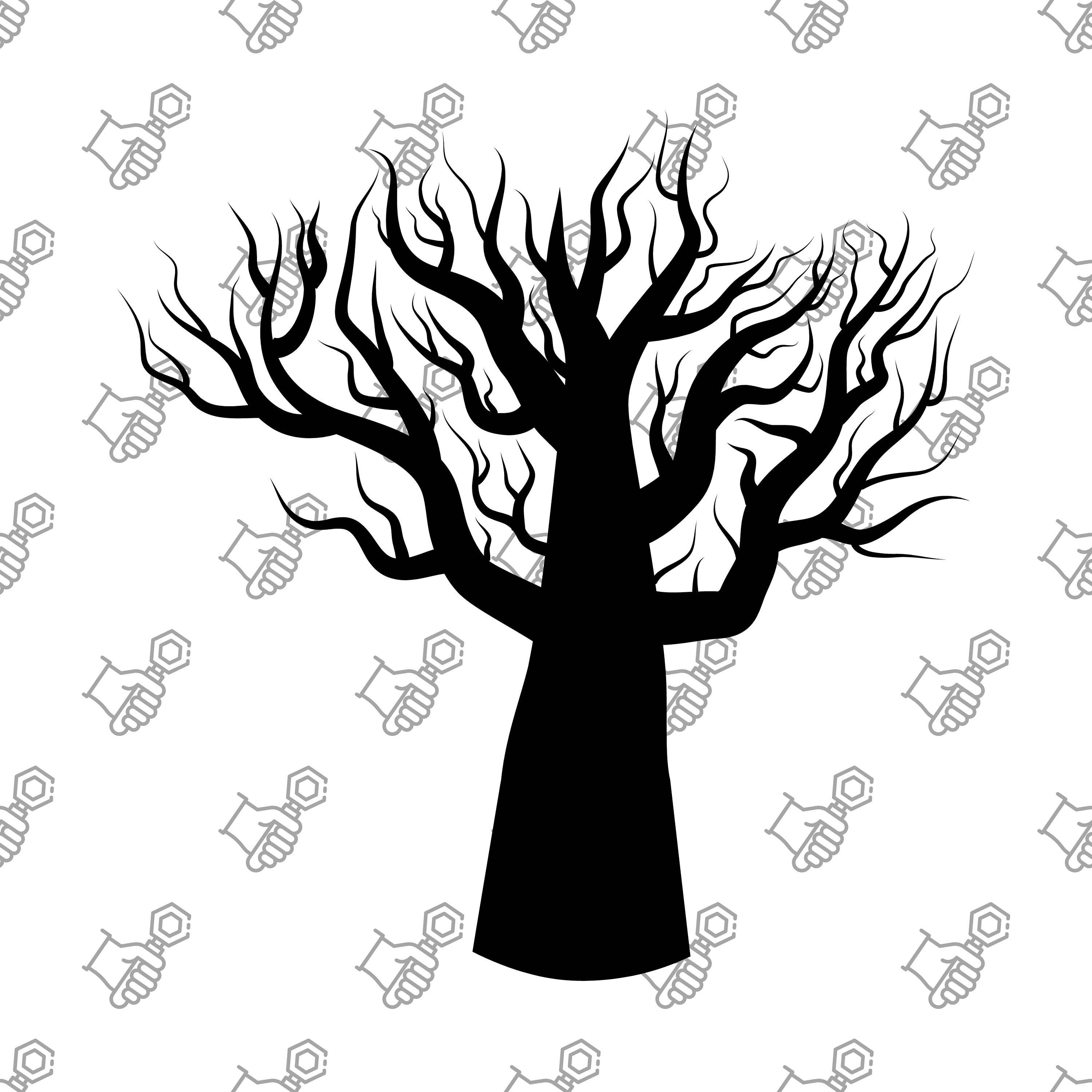 2 Halloween Tree Clip Art SVG - Etsy